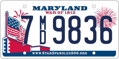 MD license plate 7MD9836