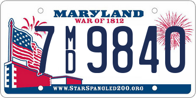 MD license plate 7MD9840