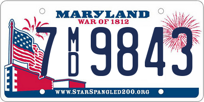 MD license plate 7MD9843