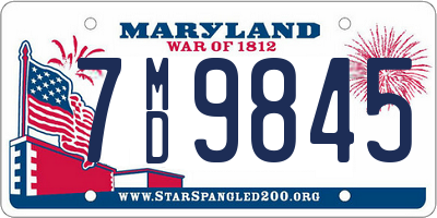 MD license plate 7MD9845