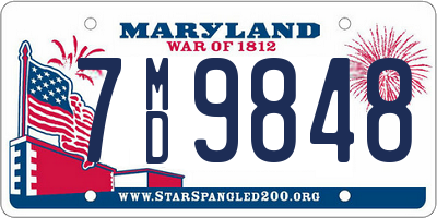 MD license plate 7MD9848