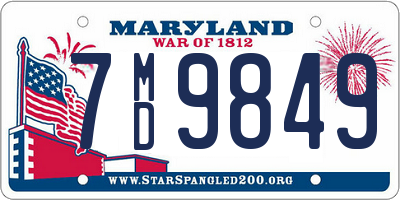 MD license plate 7MD9849