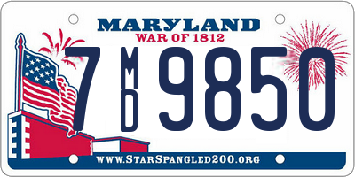 MD license plate 7MD9850