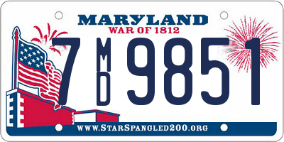 MD license plate 7MD9851