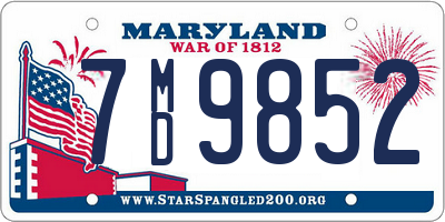 MD license plate 7MD9852