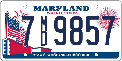 MD license plate 7MD9857