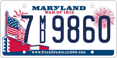 MD license plate 7MD9860