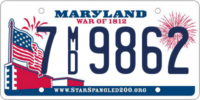 MD license plate 7MD9862