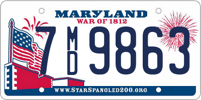 MD license plate 7MD9863