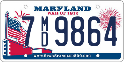 MD license plate 7MD9864