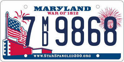 MD license plate 7MD9868