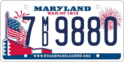 MD license plate 7MD9880