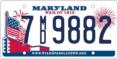 MD license plate 7MD9882