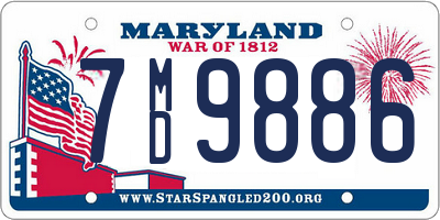 MD license plate 7MD9886