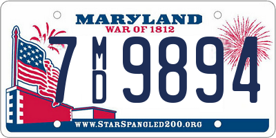 MD license plate 7MD9894