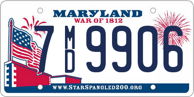 MD license plate 7MD9906