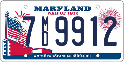 MD license plate 7MD9912