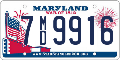 MD license plate 7MD9916