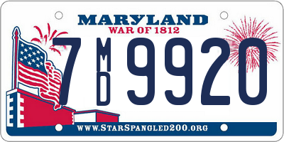 MD license plate 7MD9920
