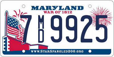 MD license plate 7MD9925