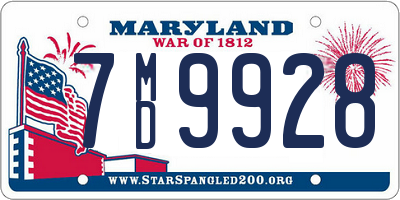 MD license plate 7MD9928