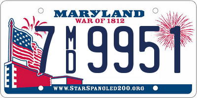 MD license plate 7MD9951