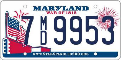 MD license plate 7MD9953