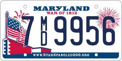 MD license plate 7MD9956