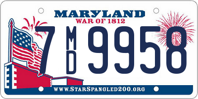MD license plate 7MD9958