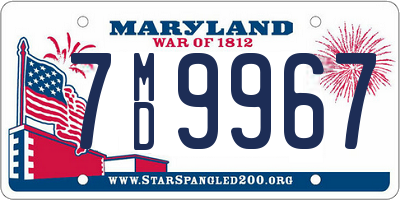 MD license plate 7MD9967