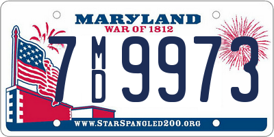 MD license plate 7MD9973