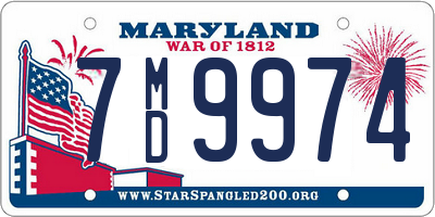 MD license plate 7MD9974