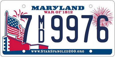 MD license plate 7MD9976