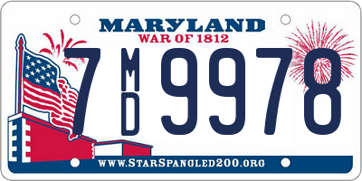 MD license plate 7MD9978