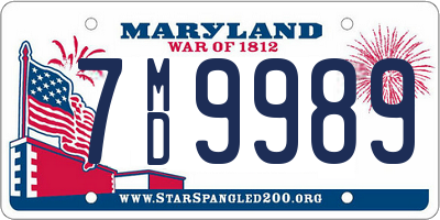 MD license plate 7MD9989