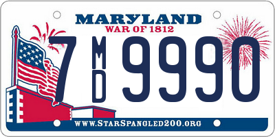 MD license plate 7MD9990