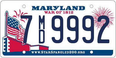 MD license plate 7MD9992