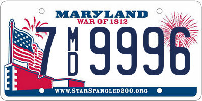 MD license plate 7MD9996