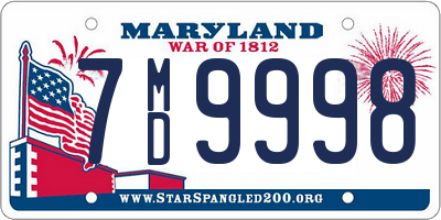 MD license plate 7MD9998