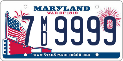 MD license plate 7MD9999