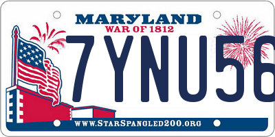 MD license plate 7YNU562