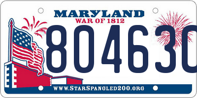 MD license plate 80463CF