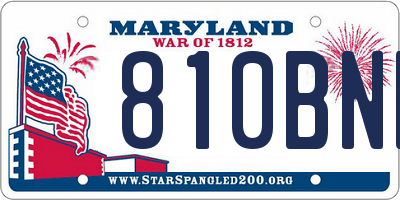 MD license plate 810BND