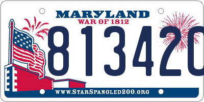 MD license plate 81342CE