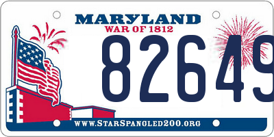 MD license plate 82649