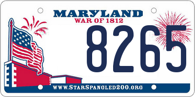 MD license plate 8265