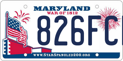 MD license plate 826FCE