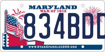 MD license plate 834BDDD