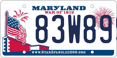 MD license plate 83W899