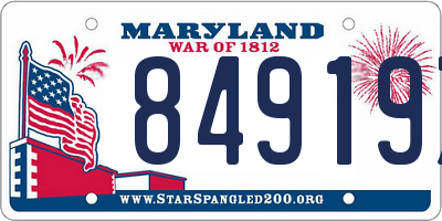 MD license plate 84919Z